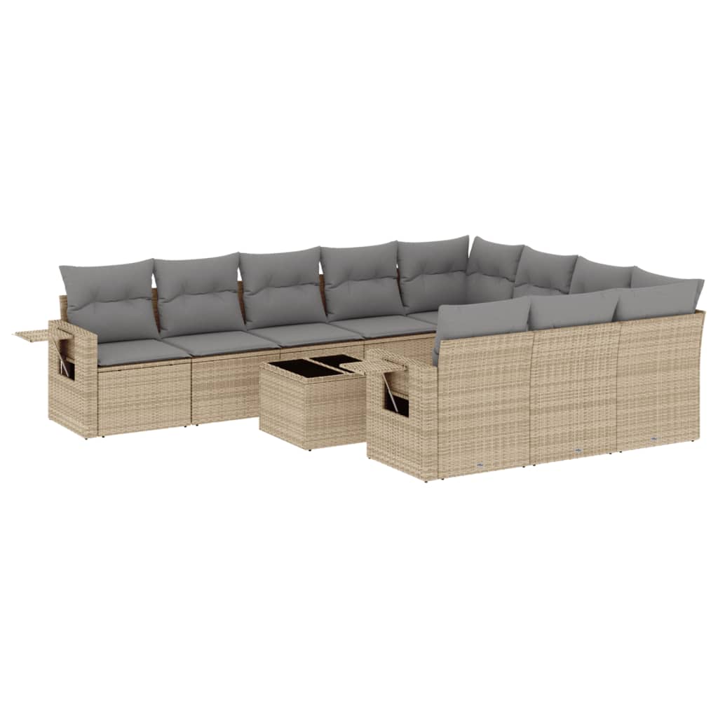 11-delige Tuinset met kussens poly rattan beige is nu te koop bij PeponiXL, paradijselijk wonen!