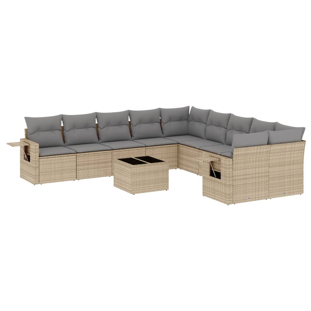 11-delige Tuinset met kussens poly rattan beige is nu te koop bij PeponiXL, paradijselijk wonen!