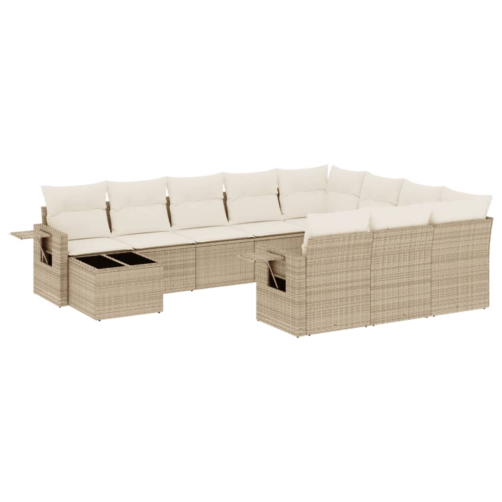 11-delige Tuinset met kussens poly rattan beige is nu te koop bij PeponiXL, paradijselijk wonen!