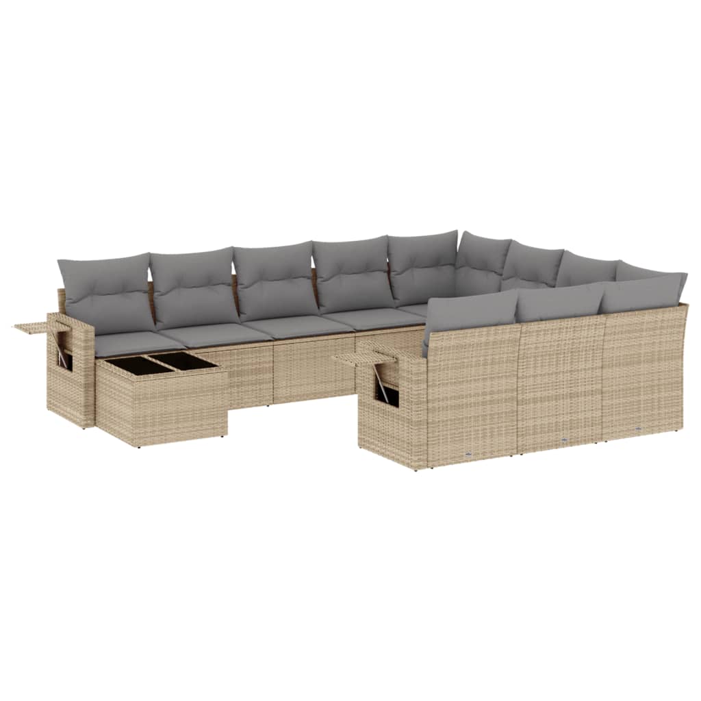 11-delige Tuinset met kussens poly rattan beige is nu te koop bij PeponiXL, paradijselijk wonen!