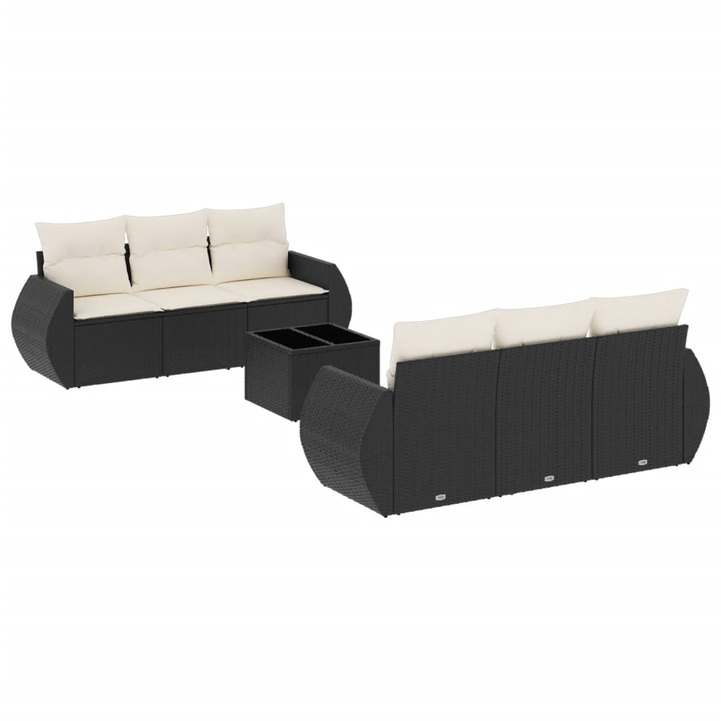7-delige Loungeset met kussens poly rattan zwart is nu te koop bij PeponiXL, paradijselijk wonen!
