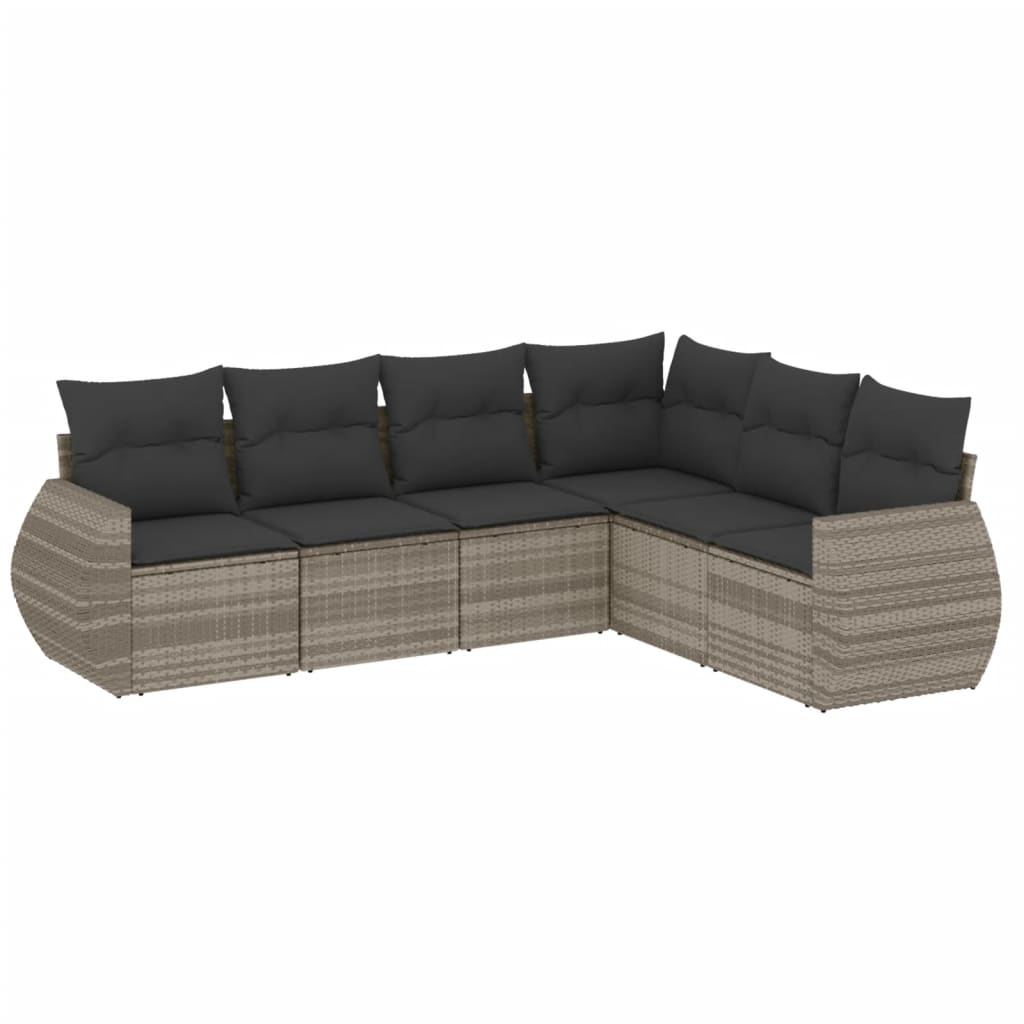 6-delige Loungeset met kussens poly rattan lichtgrijs is nu te koop bij PeponiXL, paradijselijk wonen!
