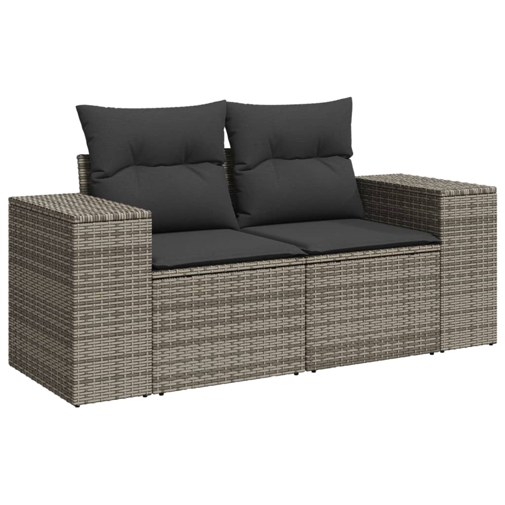 10-delige Loungeset met kussens poly rattan grijs is nu te koop bij PeponiXL, paradijselijk wonen!