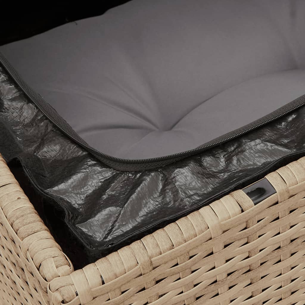 5-delige Loungeset met kussens poly rattan gemengd beige is nu te koop bij PeponiXL, paradijselijk wonen!