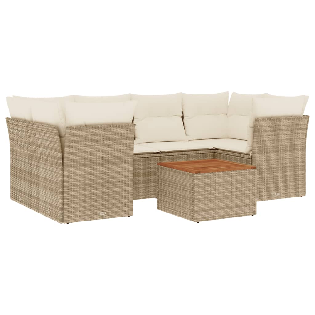 7-delige Loungeset met kussens poly rattan beige is nu te koop bij PeponiXL, paradijselijk wonen!