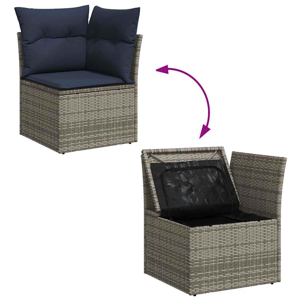 6-delige Loungeset met kussens poly rattan grijs is nu te koop bij PeponiXL, paradijselijk wonen!