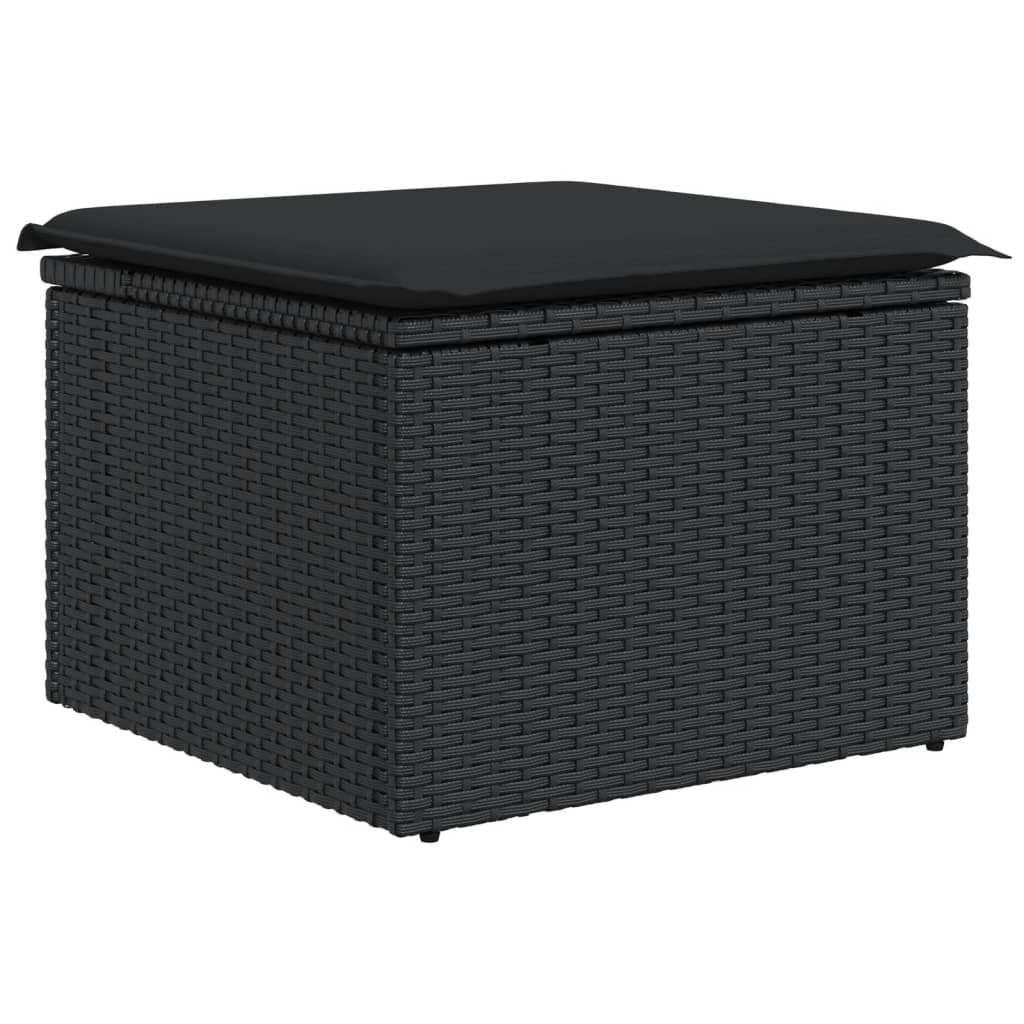 6-delige Loungeset met kussens poly rattan zwart is nu te koop bij PeponiXL, paradijselijk wonen!