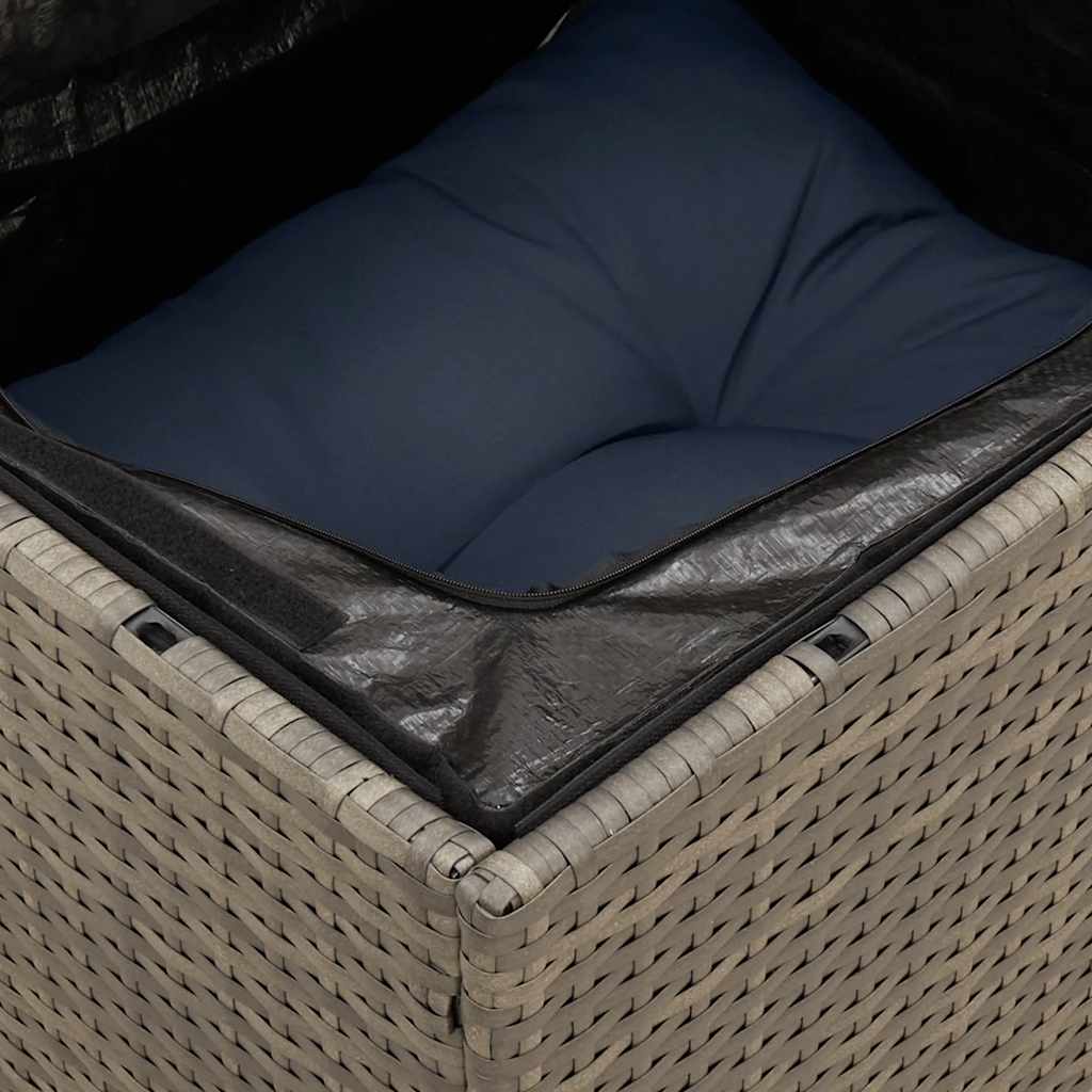 6-delige tuinbankset met kussens, grijs polyrotan is nu te koop bij PeponiXL, paradijselijk wonen!