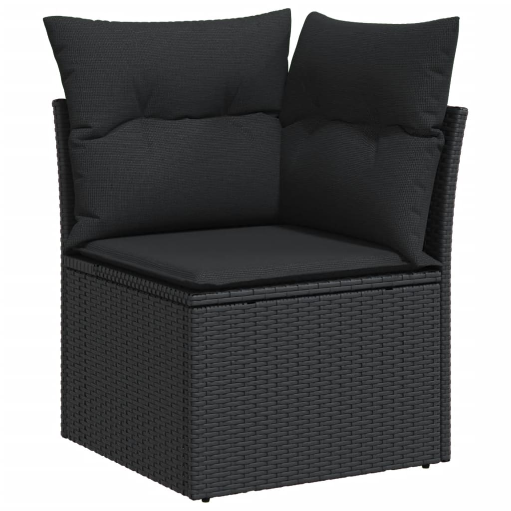 5-delige Loungeset met kussens poly rattan zwart is nu te koop bij PeponiXL, paradijselijk wonen!