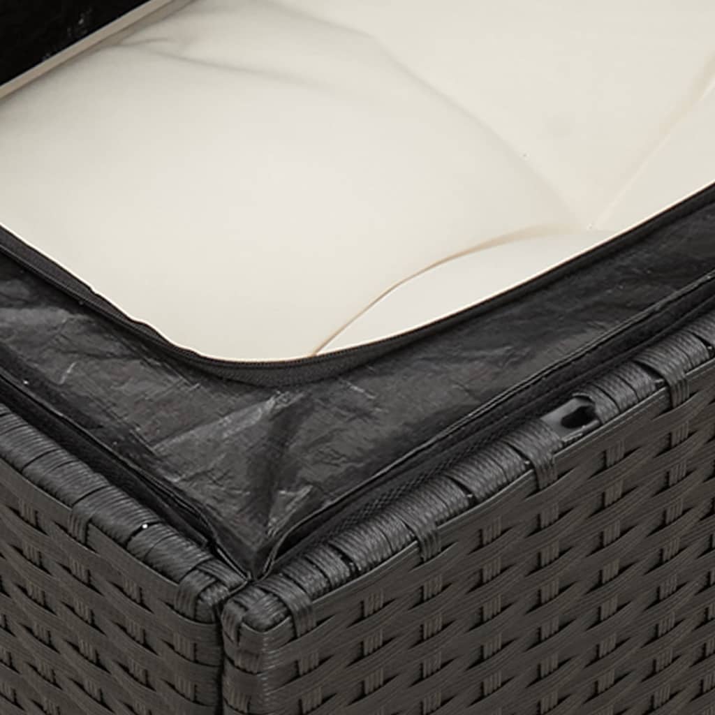 5-delige Loungeset met kussens poly rattan zwart is nu te koop bij PeponiXL, paradijselijk wonen!