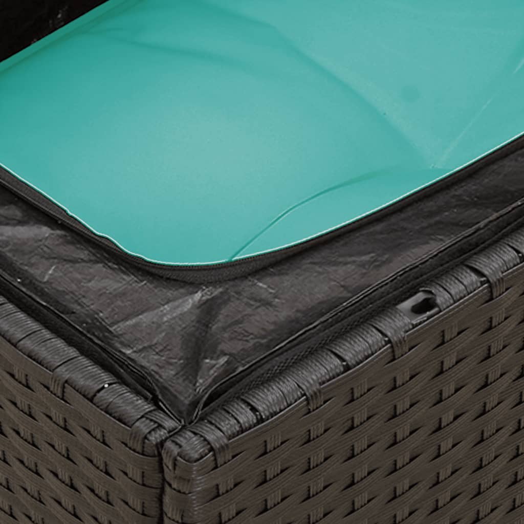 5-delige Loungeset met kussens poly rattan zwart is nu te koop bij PeponiXL, paradijselijk wonen!