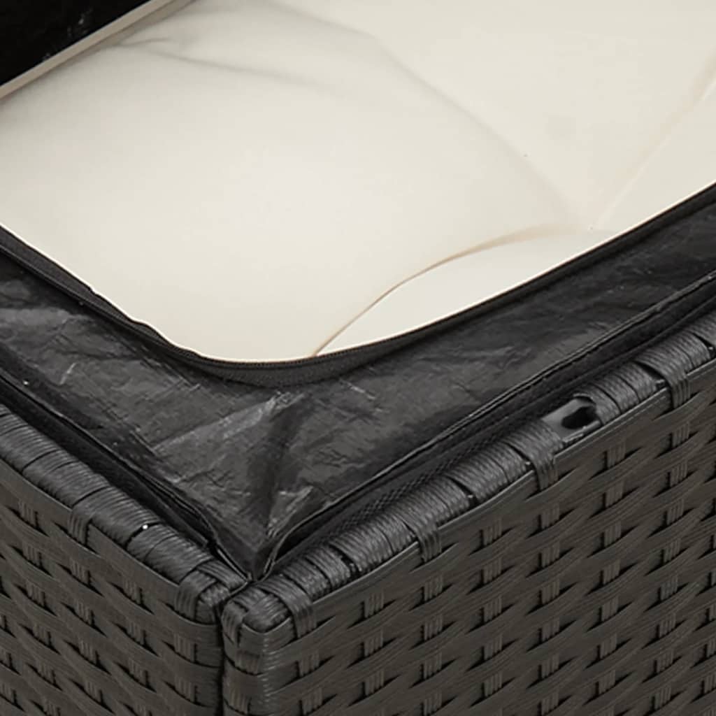 7-delige Loungeset met kussens poly rattan zwart is nu te koop bij PeponiXL, paradijselijk wonen!