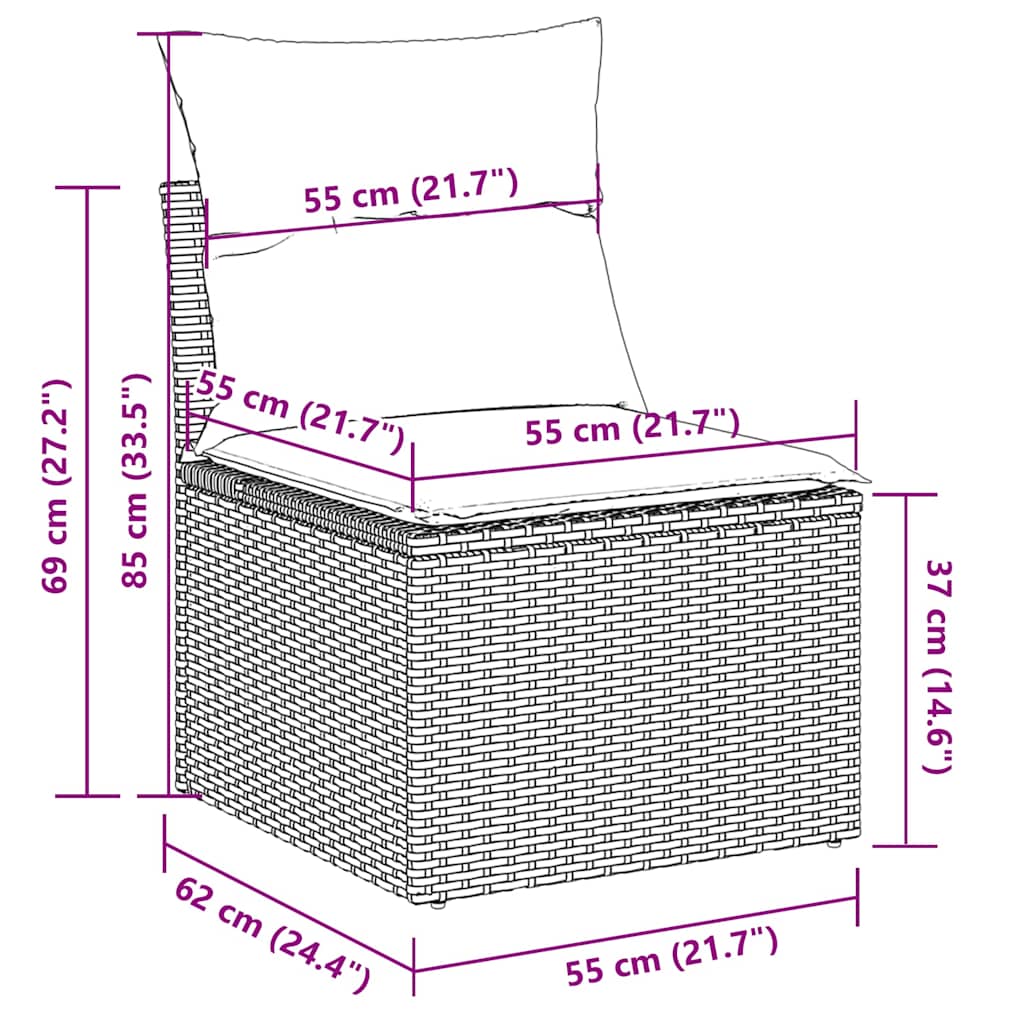12-delige Loungeset met kussens poly rattan grijs is nu te koop bij PeponiXL, paradijselijk wonen!