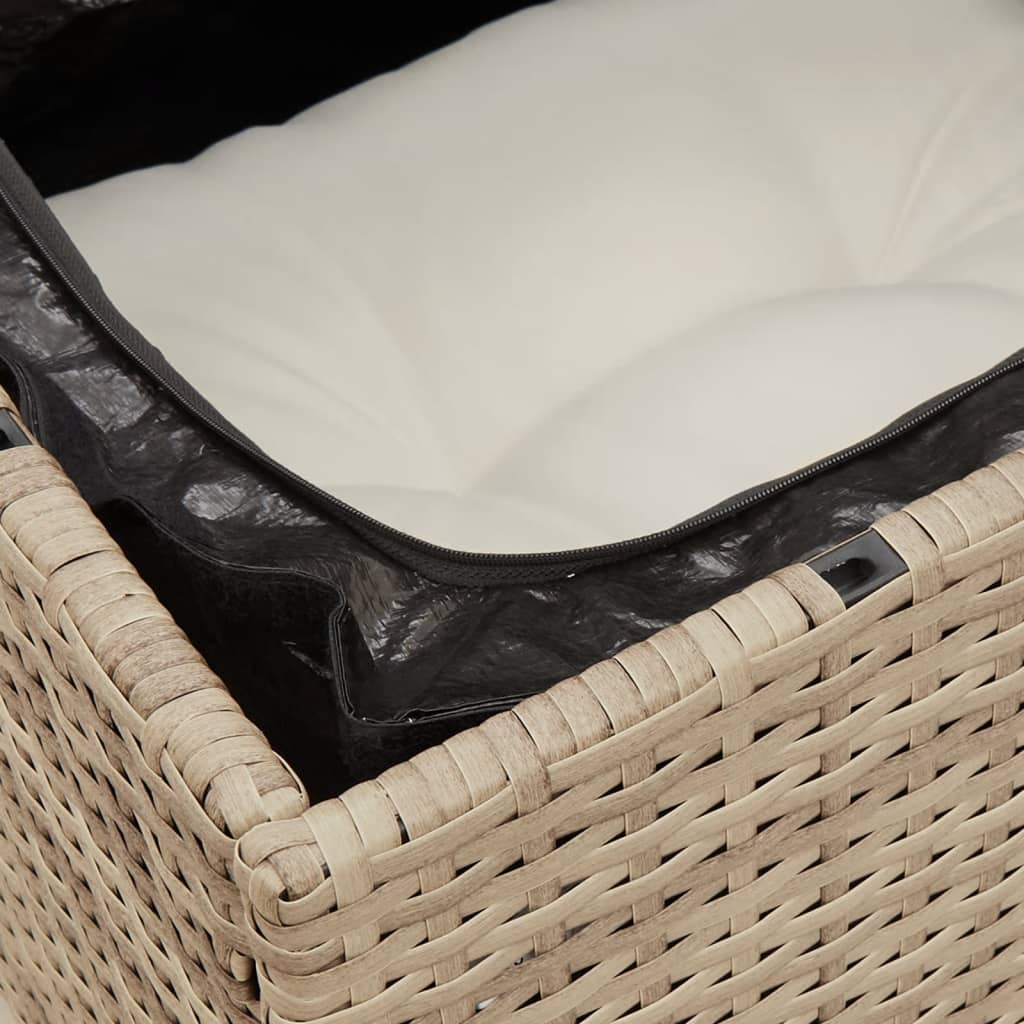 9-delige Loungeset met kussens poly rattan beige is nu te koop bij PeponiXL, paradijselijk wonen!