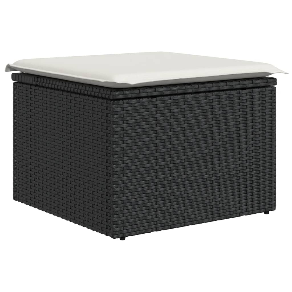 7-delige Loungeset met kussens poly rattan zwart is nu te koop bij PeponiXL, paradijselijk wonen!