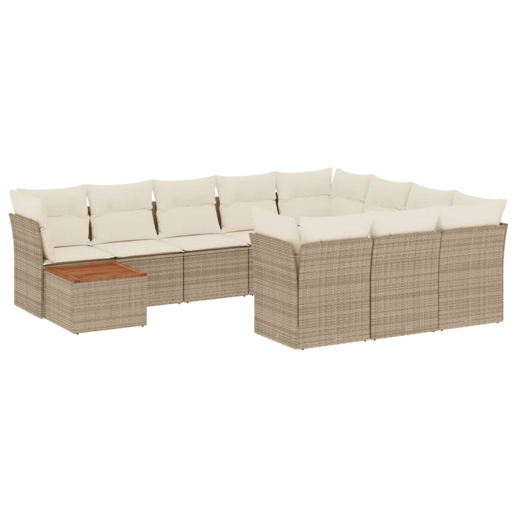 11-delige Tuinset met kussens poly rattan beige is nu te koop bij PeponiXL, paradijselijk wonen!