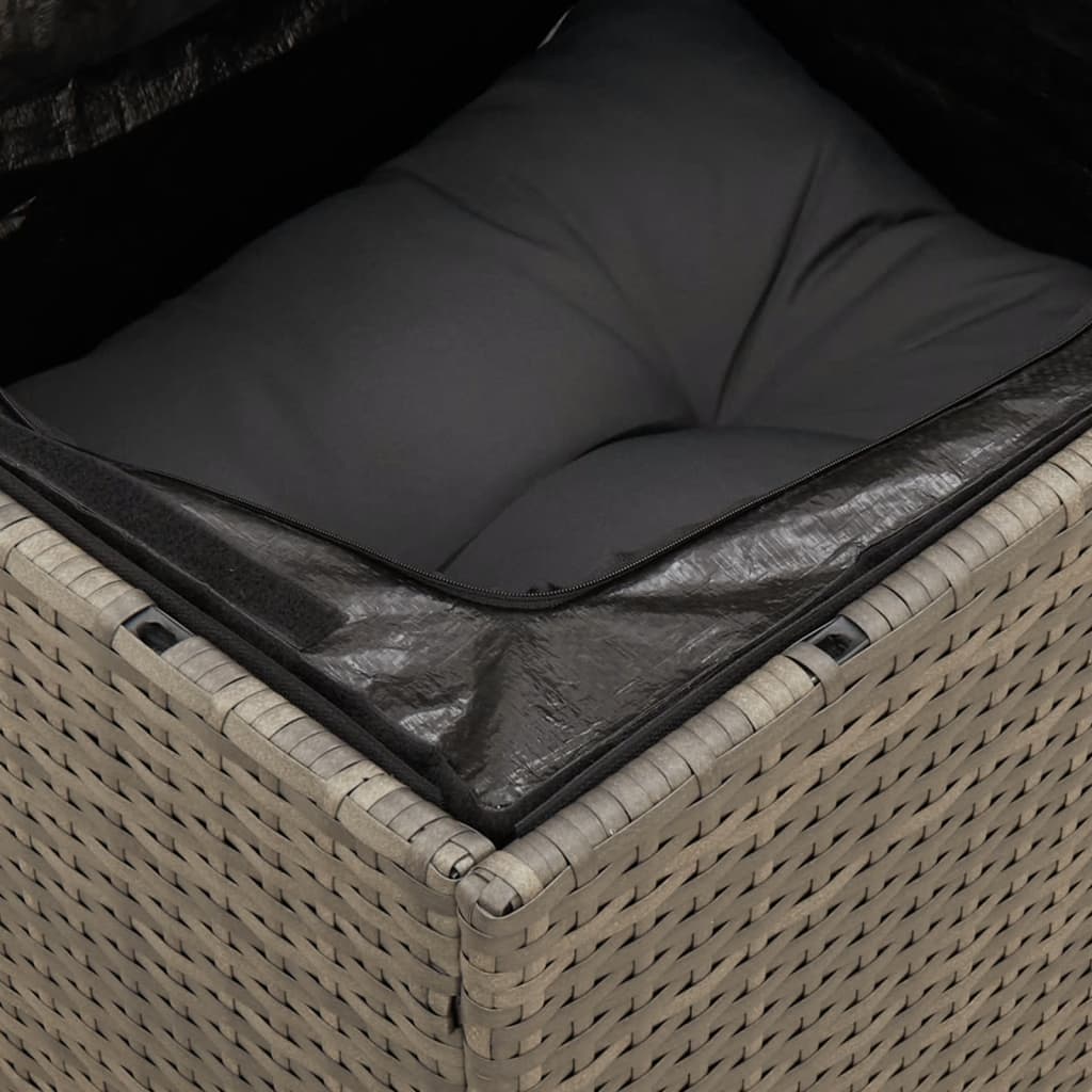 10-delige Loungeset met kussens poly rattan grijs is nu te koop bij PeponiXL, paradijselijk wonen!