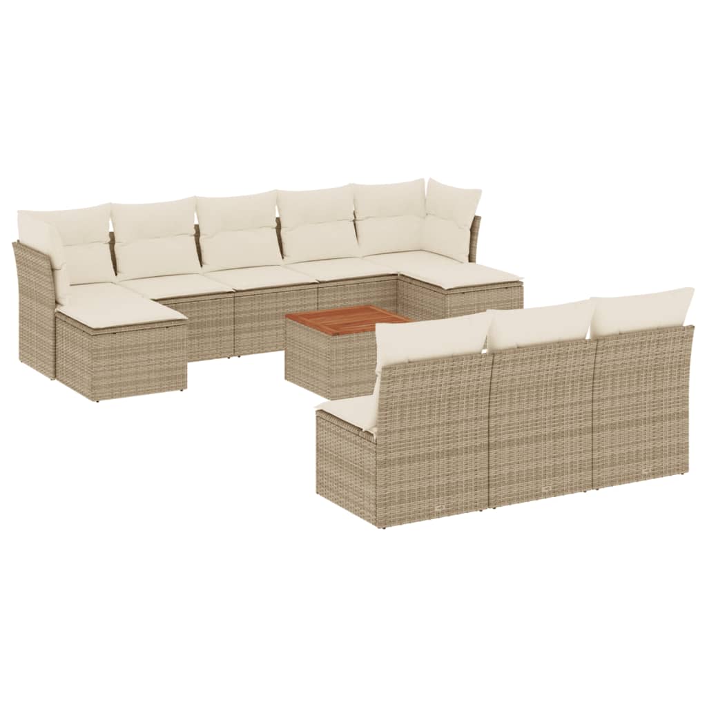 11-delige Tuinset met kussens poly rattan beige is nu te koop bij PeponiXL, paradijselijk wonen!