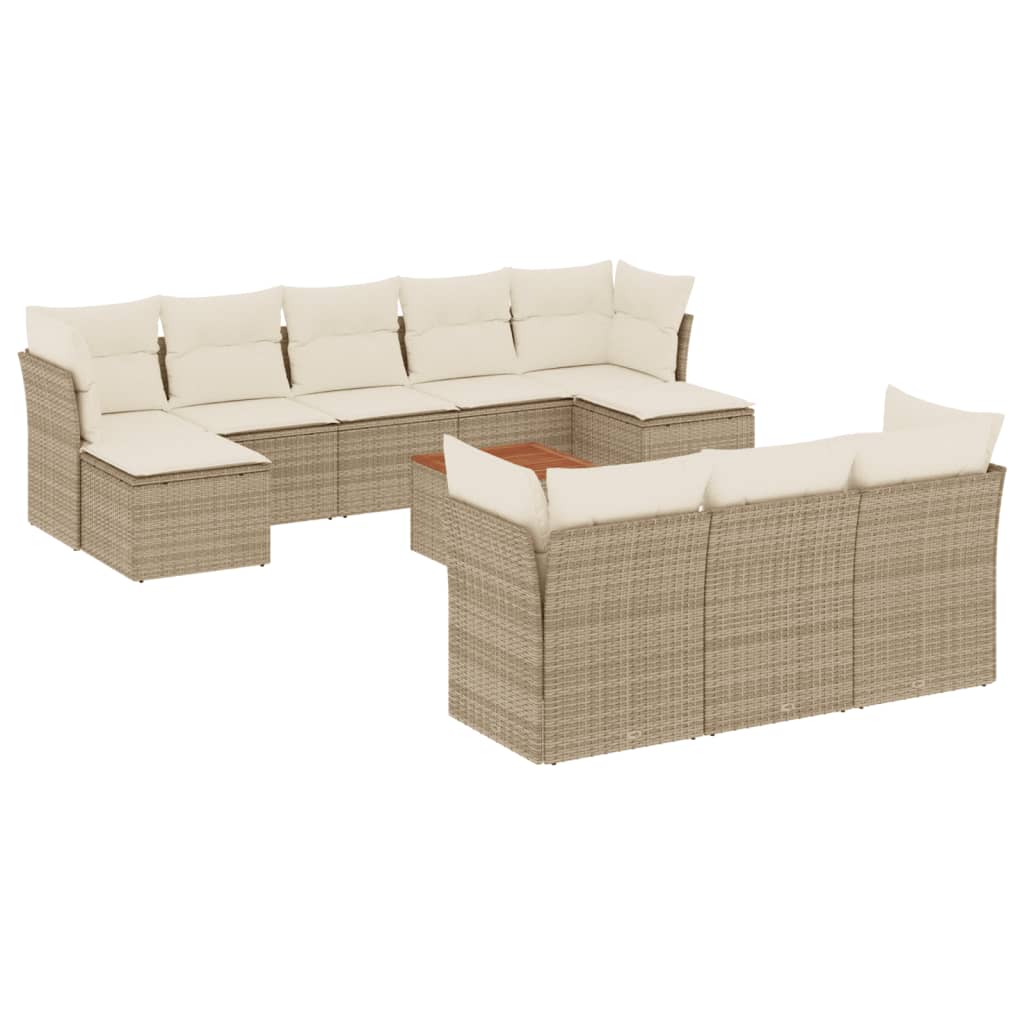 11-delige Tuinset met kussens poly rattan beige is nu te koop bij PeponiXL, paradijselijk wonen!