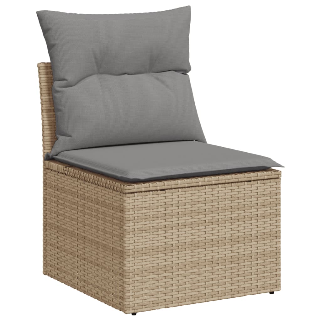 14-delige Loungeset met kussens poly rattan gemengd beige is nu te koop bij PeponiXL, paradijselijk wonen!