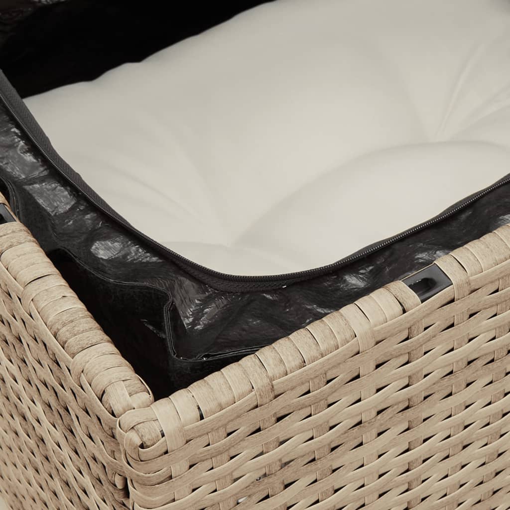 10-delige Loungeset met kussens poly rattan beige is nu te koop bij PeponiXL, paradijselijk wonen!