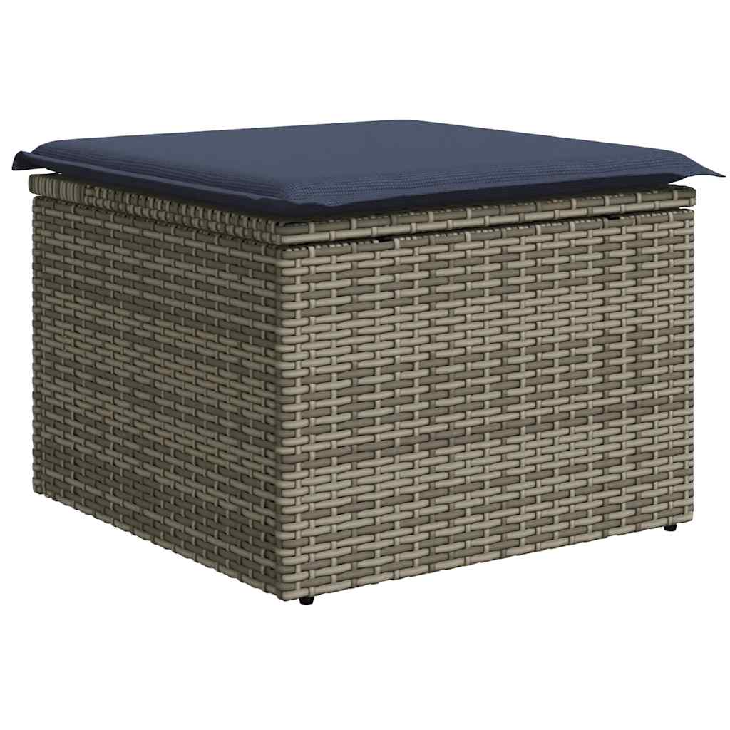 11-delige tuinbankset met kussens, grijs polyrotan is nu te koop bij PeponiXL, paradijselijk wonen!