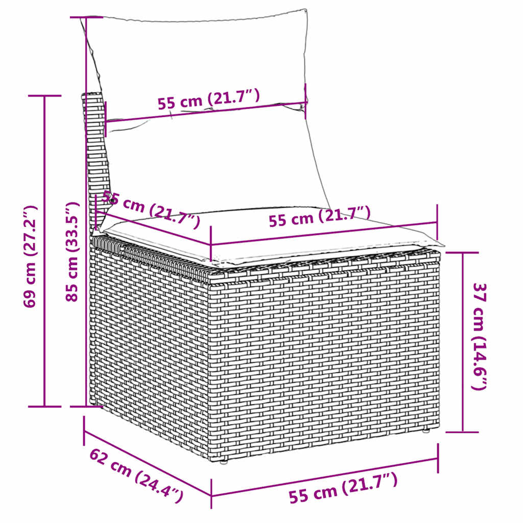 4-delige Loungeset met kussens poly rattan grijs is nu te koop bij PeponiXL, paradijselijk wonen!