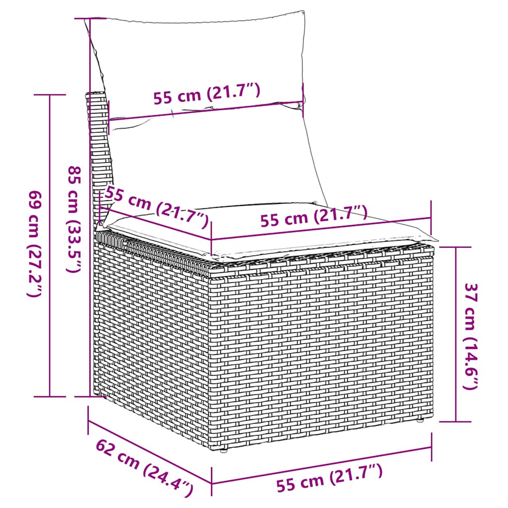 5-delige Loungeset met kussens poly rattan zwart is nu te koop bij PeponiXL, paradijselijk wonen!