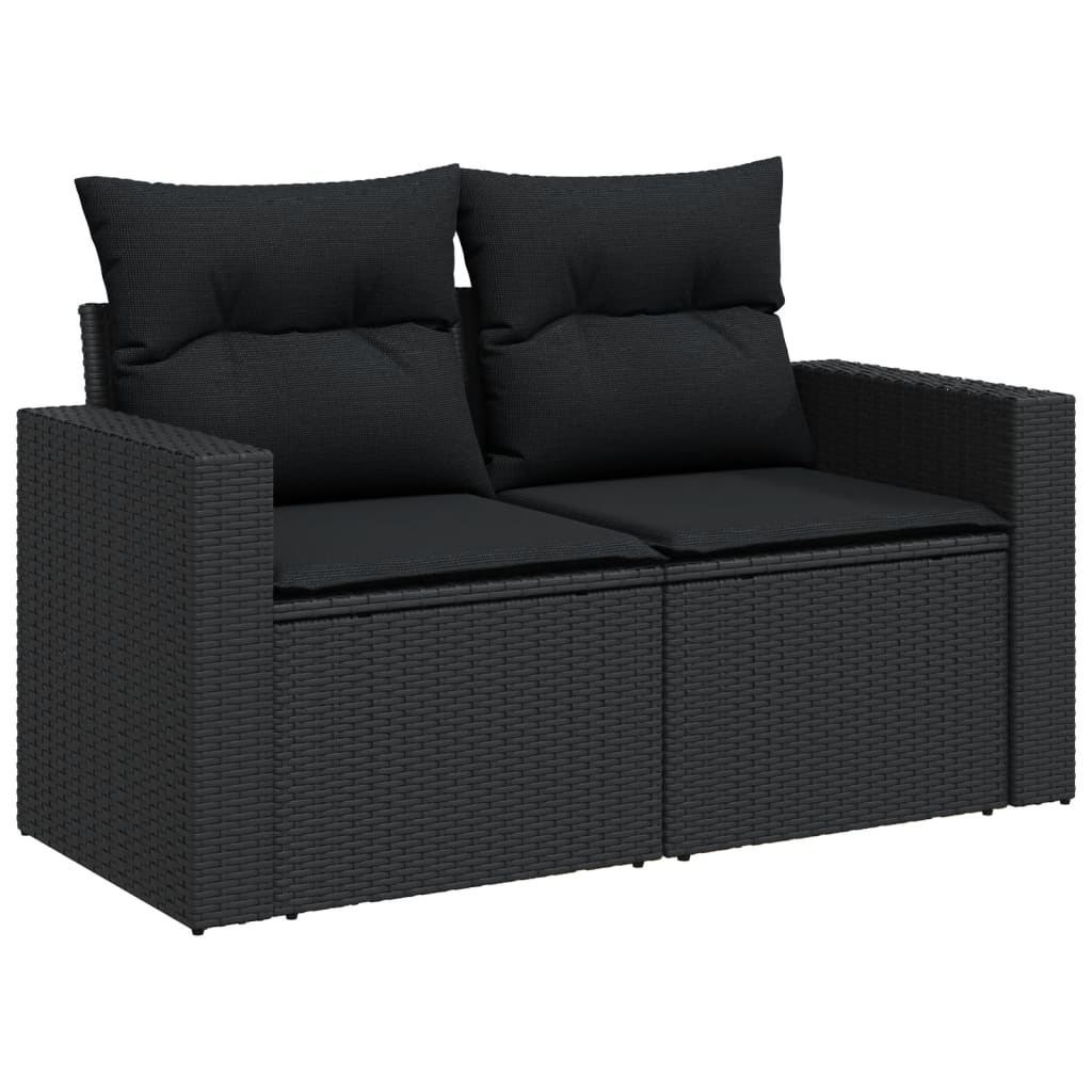 8-delige Loungeset met kussens poly rattan zwart is nu te koop bij PeponiXL, paradijselijk wonen!