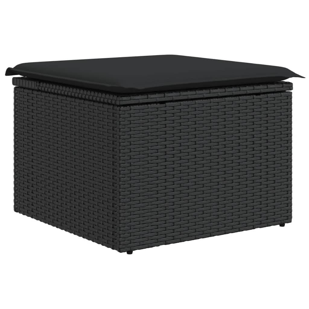 6-delige Loungeset met kussens poly rattan zwart is nu te koop bij PeponiXL, paradijselijk wonen!