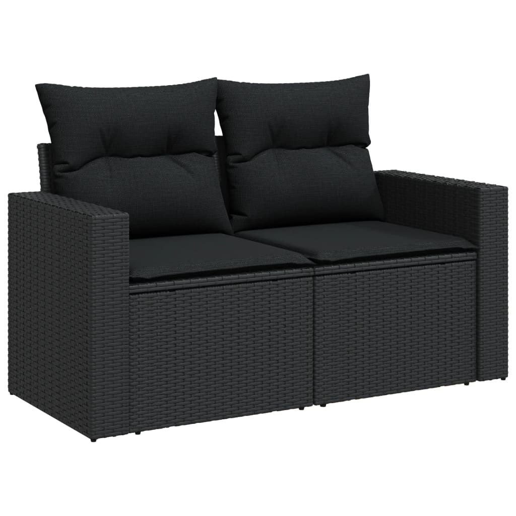7-delige Loungeset met kussens poly rattan zwart is nu te koop bij PeponiXL, paradijselijk wonen!