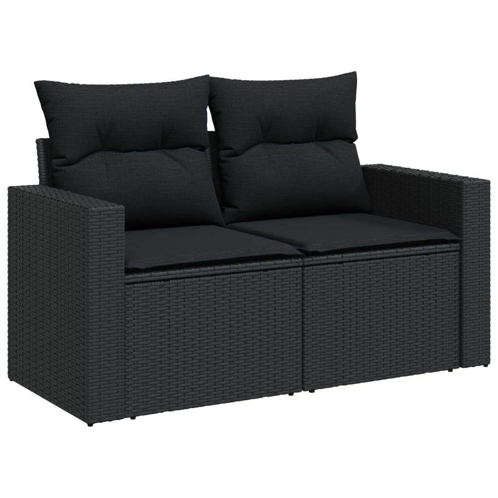 7-delige Loungeset met kussens poly rattan zwart is nu te koop bij PeponiXL, paradijselijk wonen!