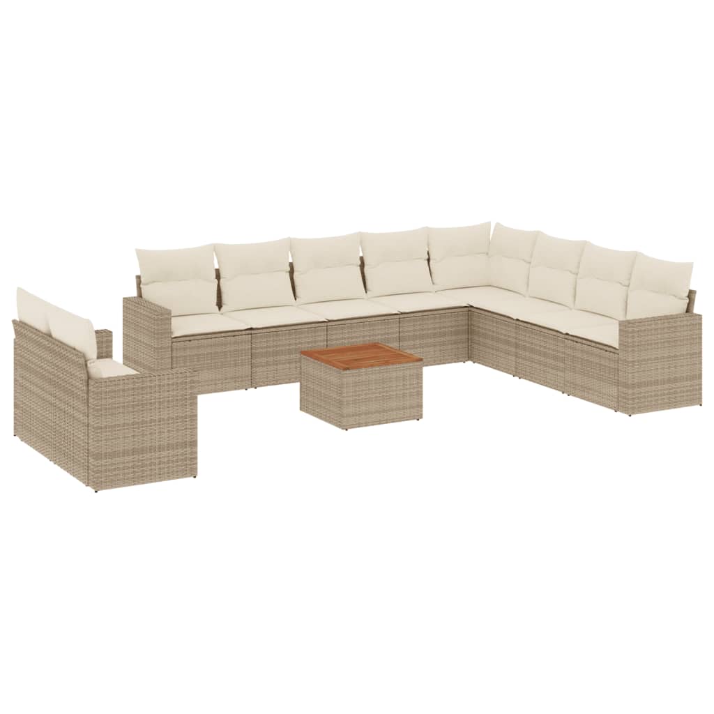 11-delige Tuinset met kussens poly rattan beige is nu te koop bij PeponiXL, paradijselijk wonen!