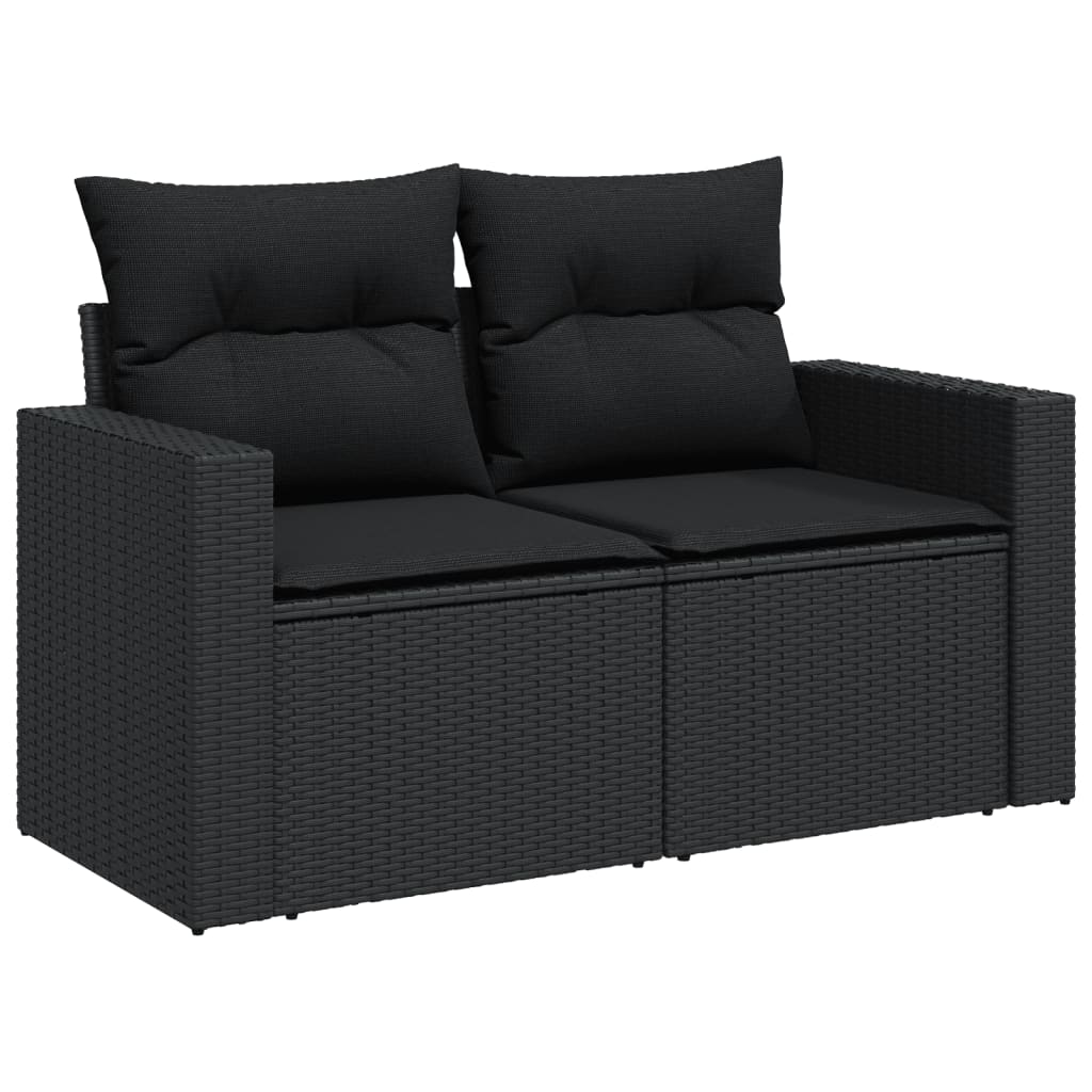 9-delige Loungeset met kussens poly rattan zwart is nu te koop bij PeponiXL, paradijselijk wonen!