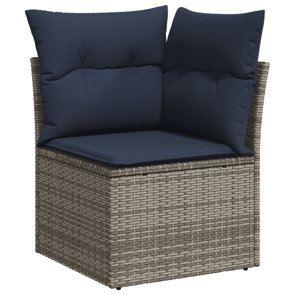8-delige tuinbankset met kussens, grijs polyrotan is nu te koop bij PeponiXL, paradijselijk wonen!