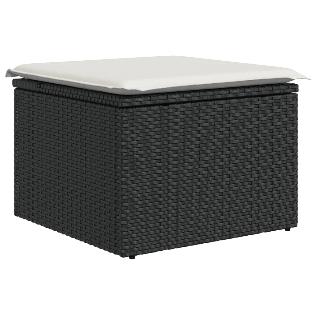 7-delige Loungeset met kussens poly rattan zwart is nu te koop bij PeponiXL, paradijselijk wonen!