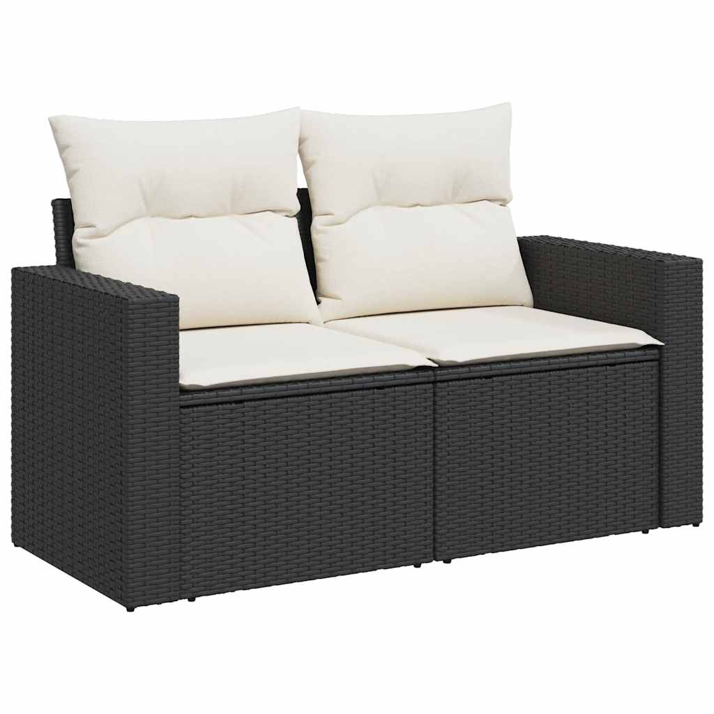 10-delige Loungeset met kussens poly rattan zwart is nu te koop bij PeponiXL, paradijselijk wonen!