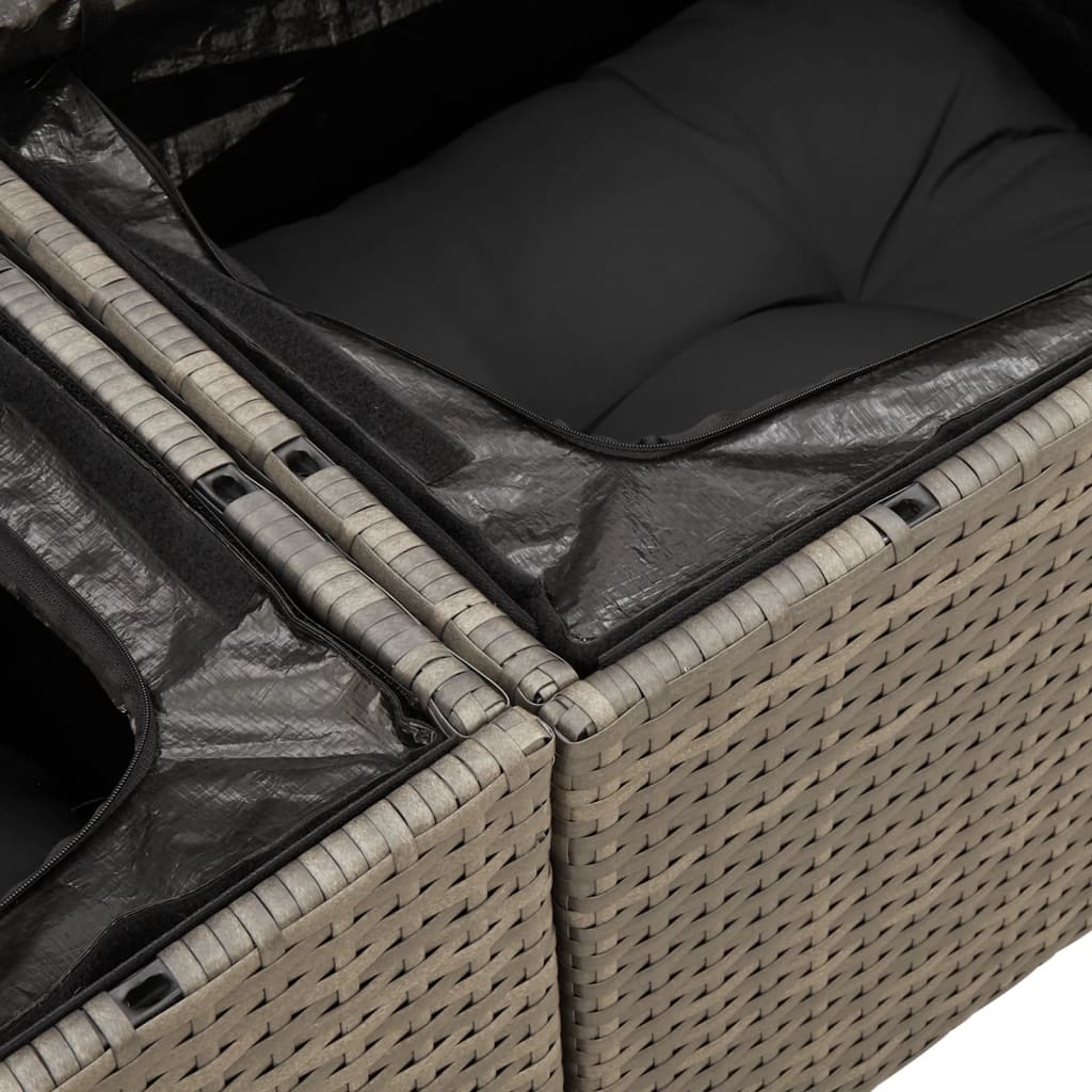 10-delige Loungeset met kussens poly rattan grijs is nu te koop bij PeponiXL, paradijselijk wonen!