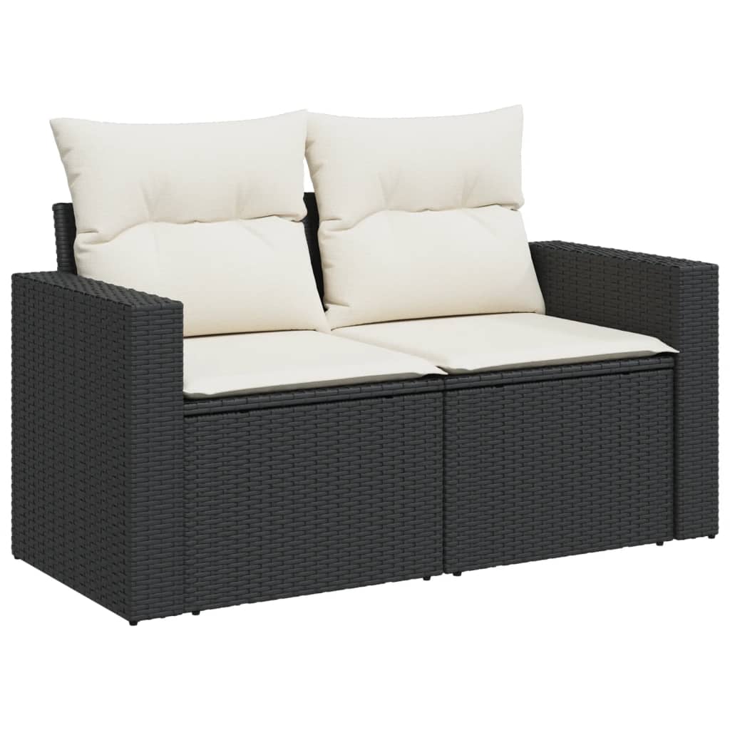 11-delige Loungeset met kussens poly rattan zwart is nu te koop bij PeponiXL, paradijselijk wonen!
