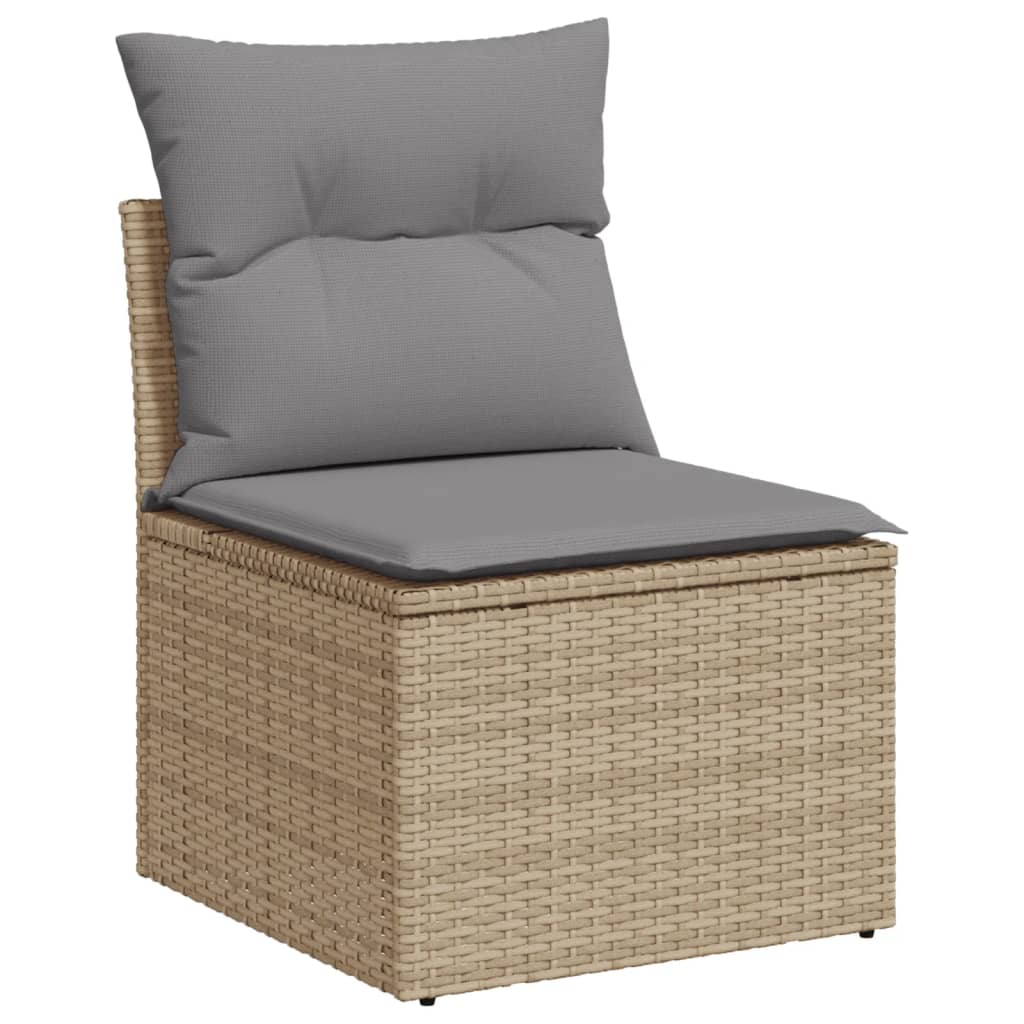 11-delige Loungeset met kussens poly rattan gemengd beige is nu te koop bij PeponiXL, paradijselijk wonen!