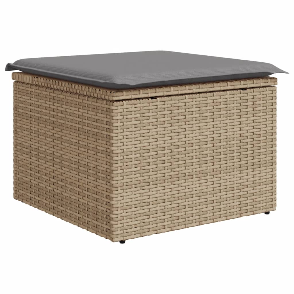 10-delige Loungeset met kussens poly rattan gemengd beige is nu te koop bij PeponiXL, paradijselijk wonen!