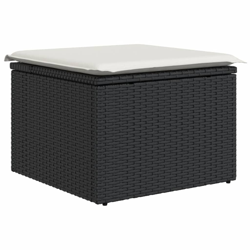 11-delige Loungeset met kussens poly rattan zwart is nu te koop bij PeponiXL, paradijselijk wonen!