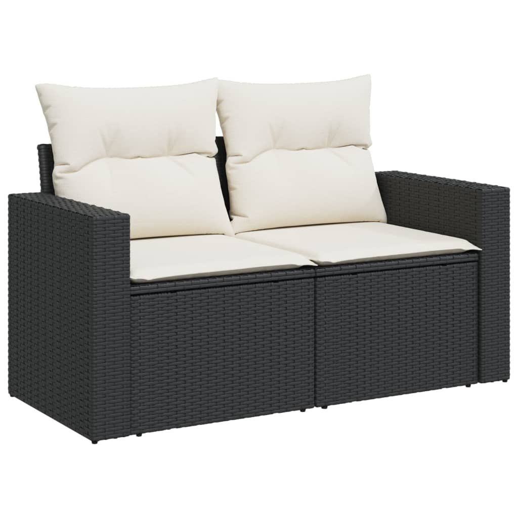10-delige Loungeset met kussens poly rattan zwart is nu te koop bij PeponiXL, paradijselijk wonen!