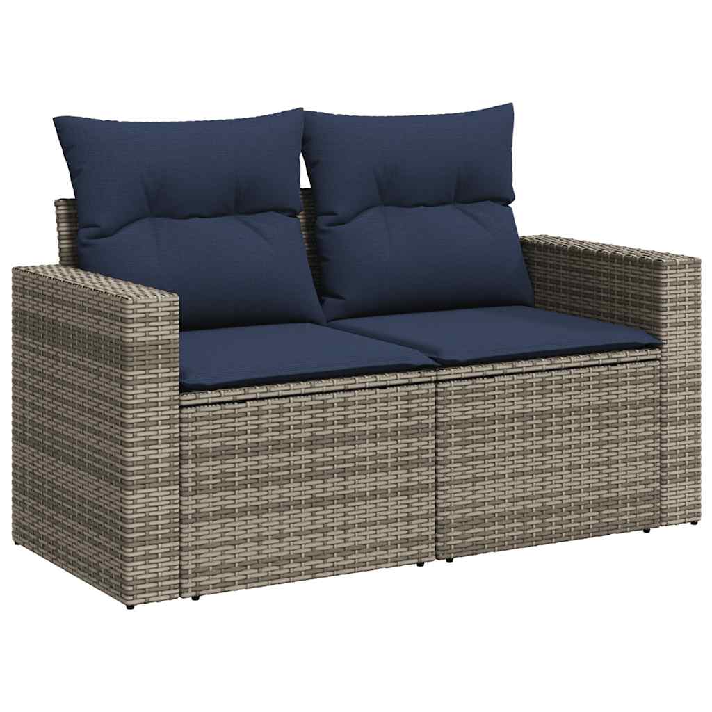 10-delige tuinbankset met kussens, grijs polyrotan is nu te koop bij PeponiXL, paradijselijk wonen!