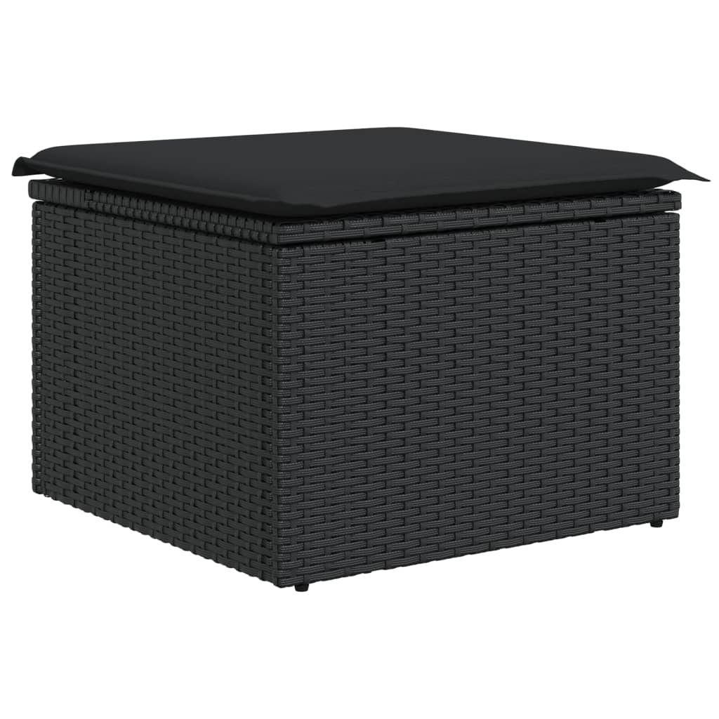 11-delige Loungeset met kussens poly rattan zwart is nu te koop bij PeponiXL, paradijselijk wonen!