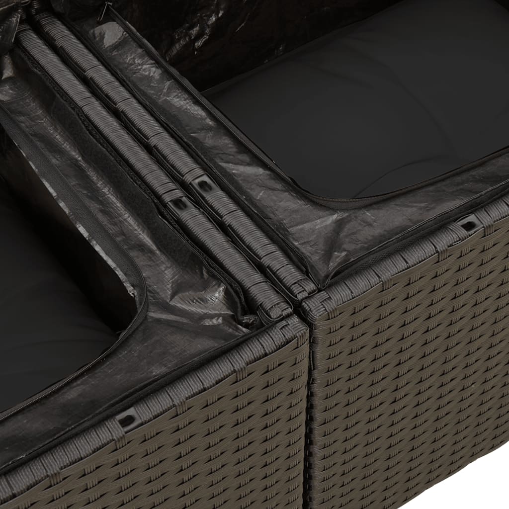 13-delige Loungeset met kussens poly rattan zwart is nu te koop bij PeponiXL, paradijselijk wonen!
