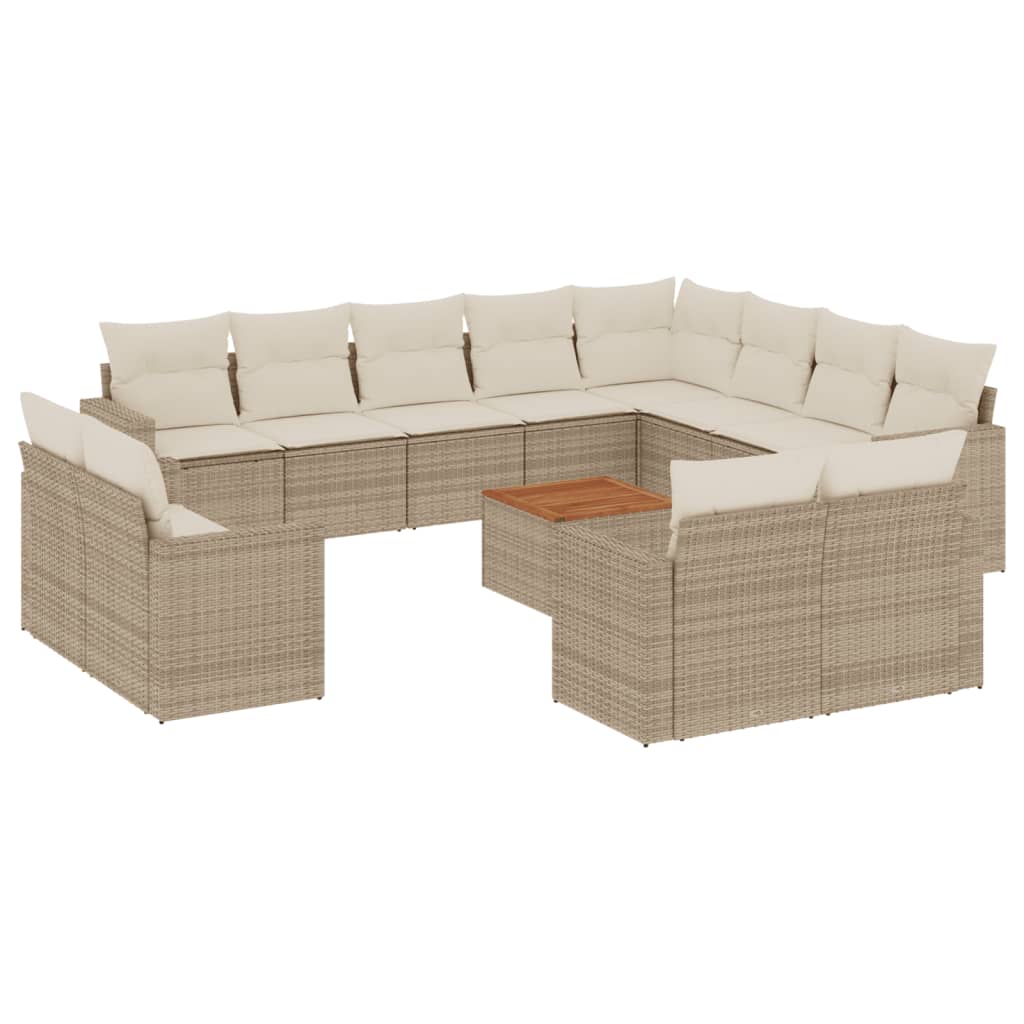 13-delige Loungeset met kussens poly rattan beige is nu te koop bij PeponiXL, paradijselijk wonen!