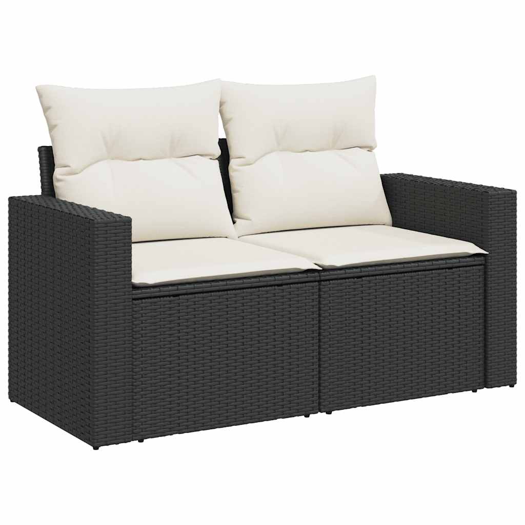 10-delige Loungeset met kussens poly rattan zwart is nu te koop bij PeponiXL, paradijselijk wonen!
