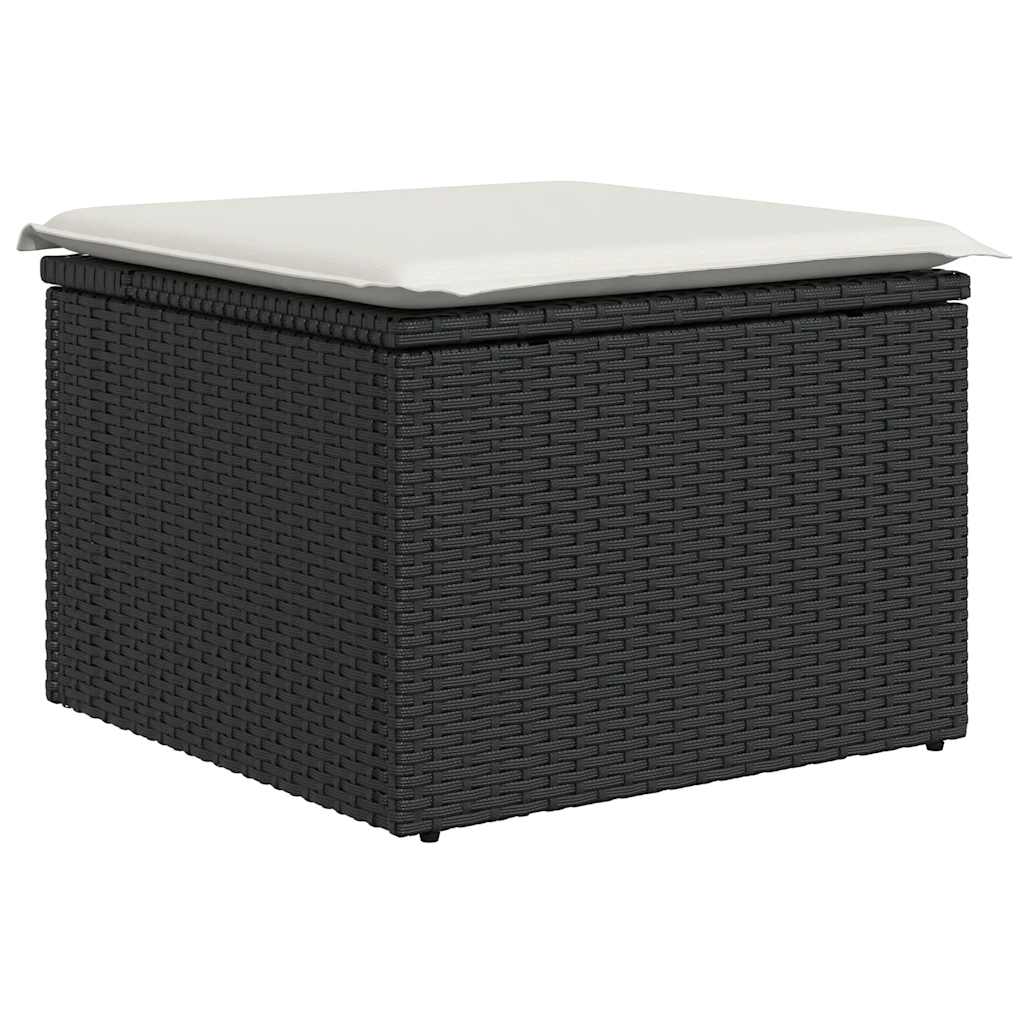 10-delige Loungeset met kussens poly rattan zwart is nu te koop bij PeponiXL, paradijselijk wonen!