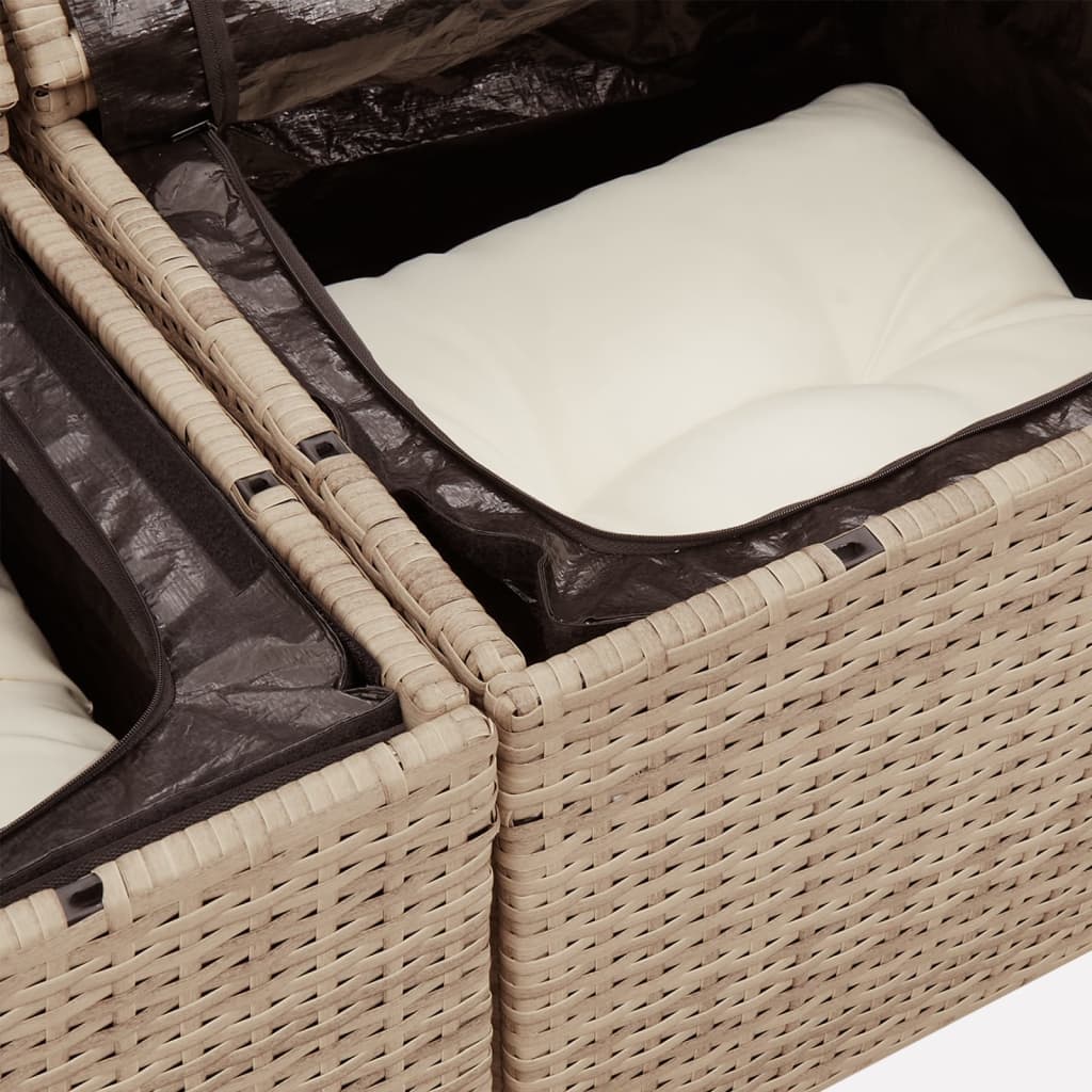 11-delige Tuinset met kussens poly rattan beige is nu te koop bij PeponiXL, paradijselijk wonen!